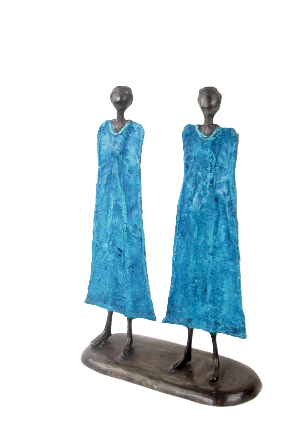 Famille 35 cm bleue n°1 Bronzes d'Afrique