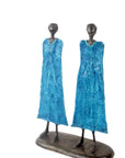 Famille 35 cm bleue n°1 Bronzes d'Afrique