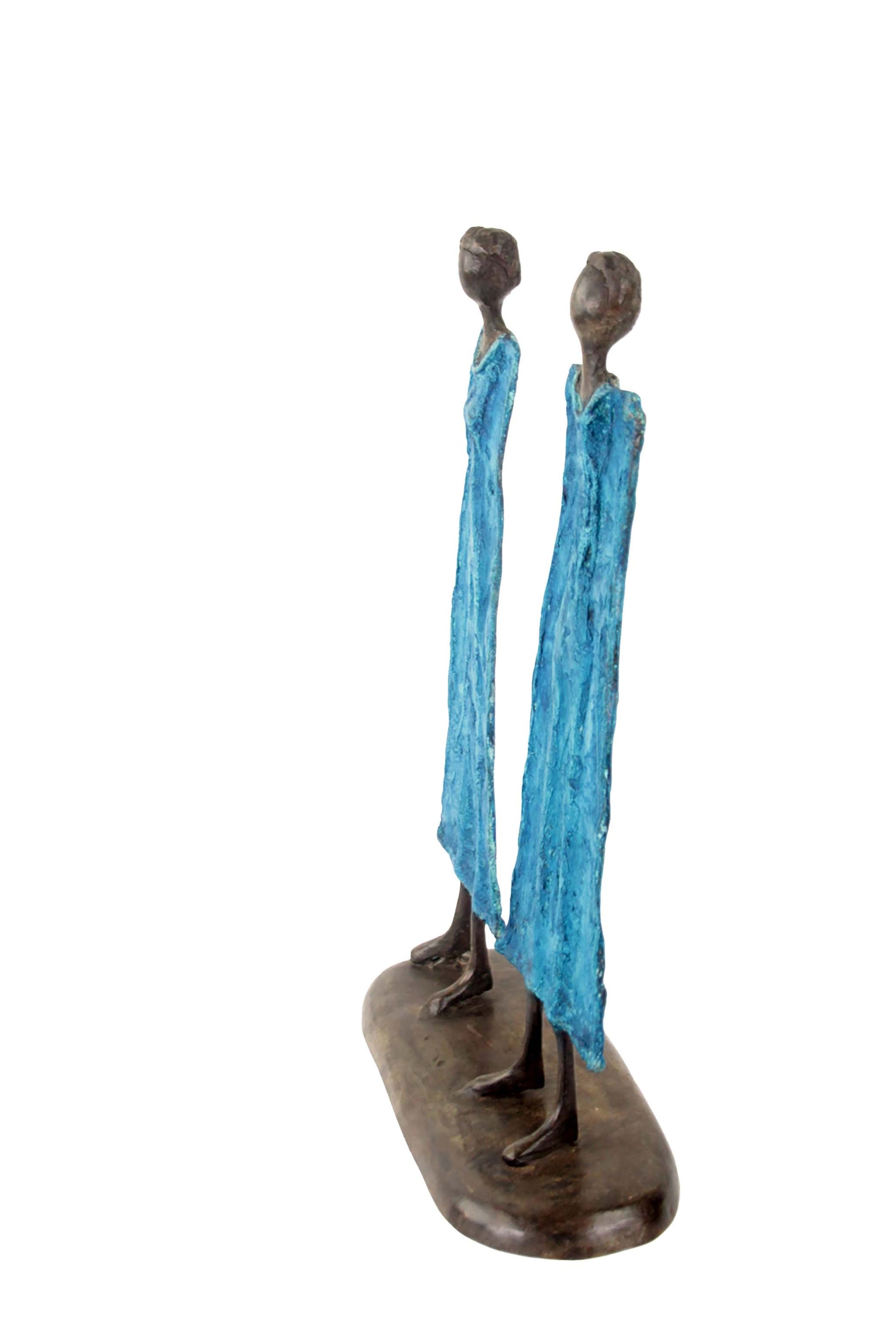 Famille 35 cm bleue n°1 Bronzes d'Afrique