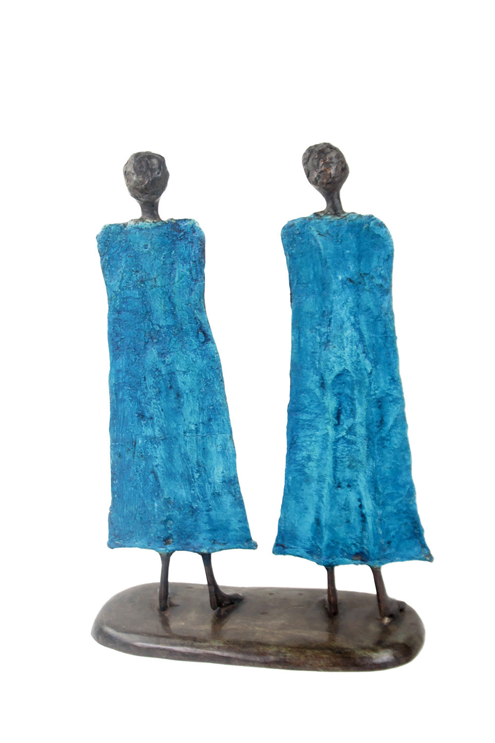 Famille 35 cm bleue n°1 Bronzes d'Afrique
