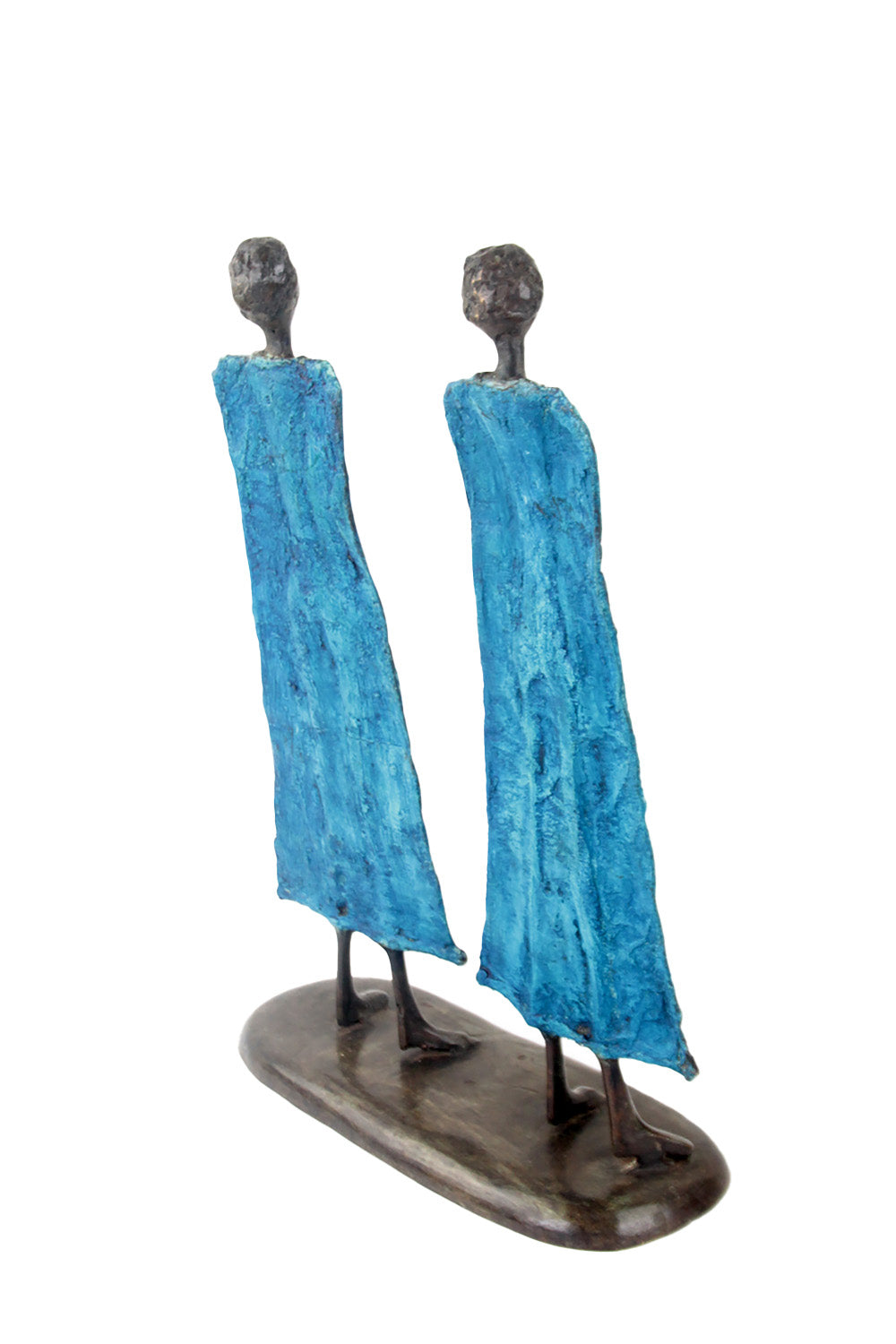 Famille 35 cm bleue n°1 Bronzes d'Afrique