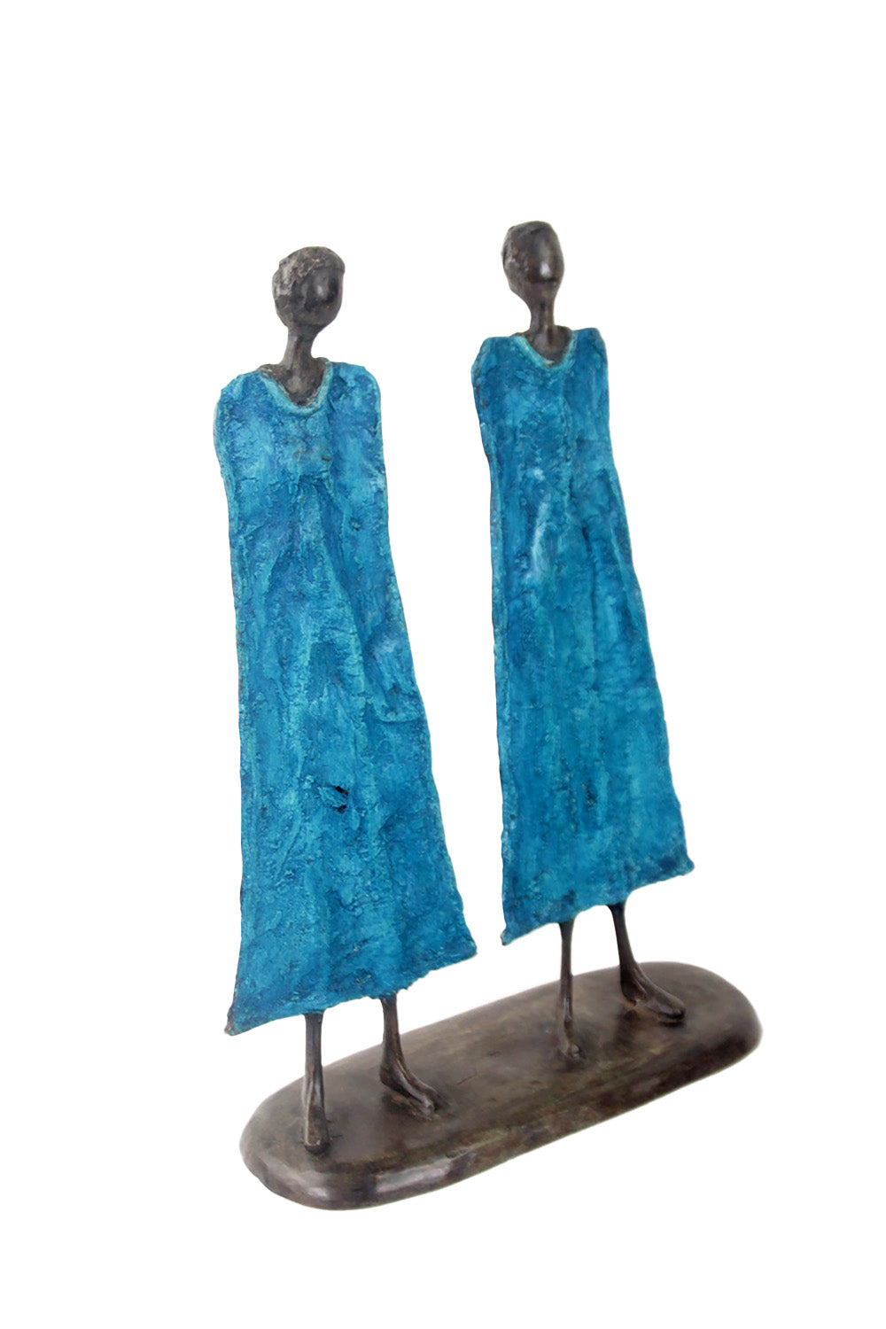 Famille 35 cm bleue n°1 Bronzes d'Afrique