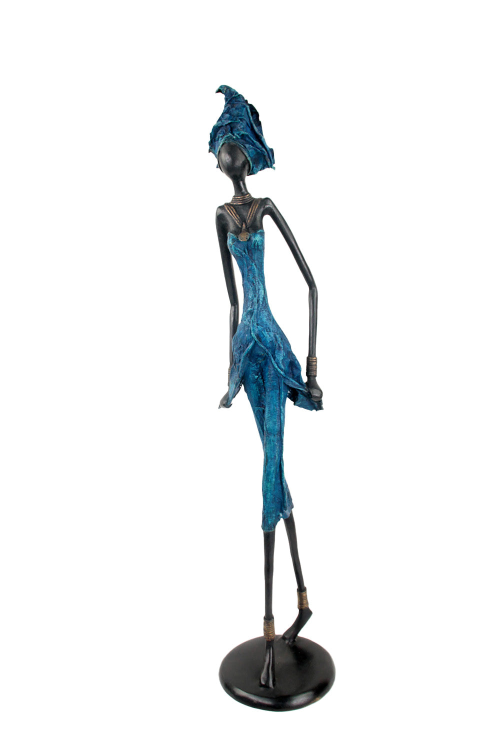 Bronze Issouf 70 cm bleu n°3 Bronzes d'Afrique