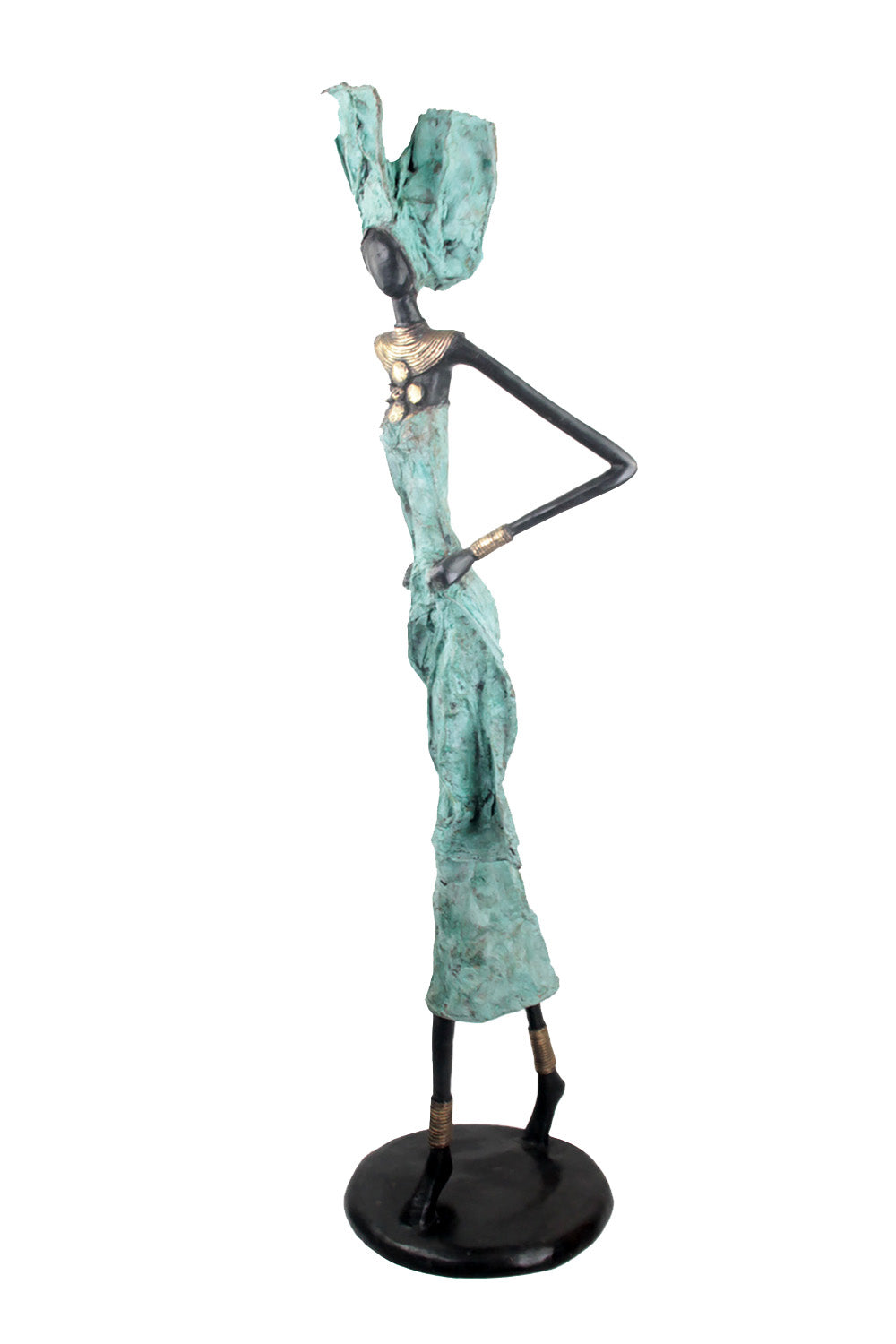 Bronze Issouf 110 cm turquoise n°2 Bronzes d'Afrique