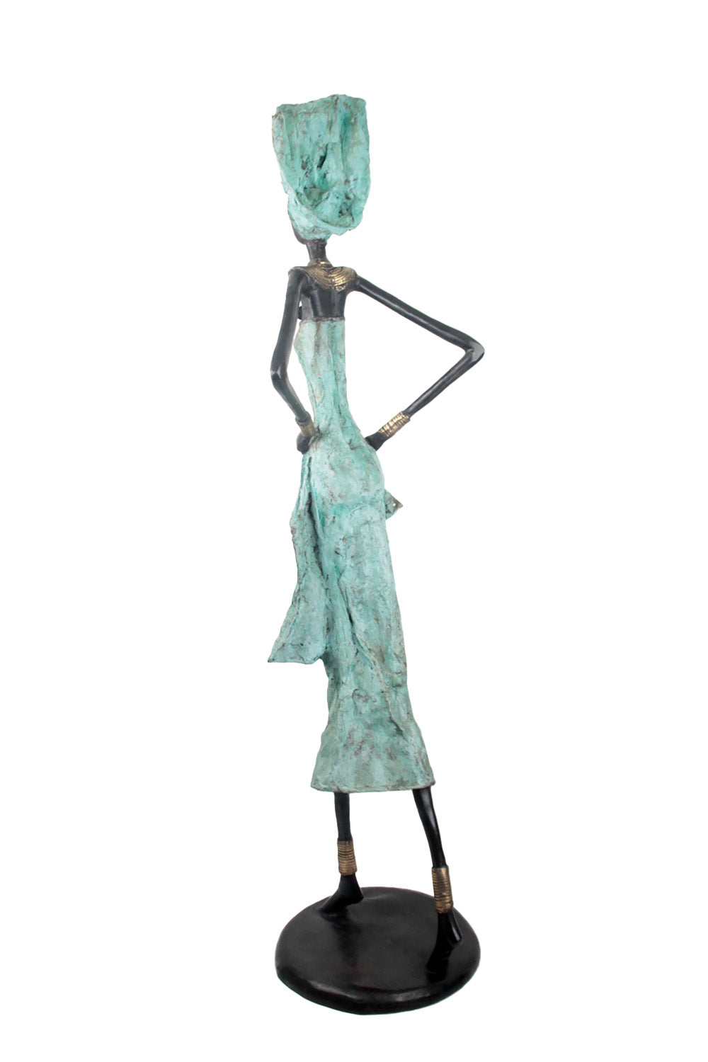 Bronze Issouf 110 cm turquoise n°2 Bronzes d'Afrique