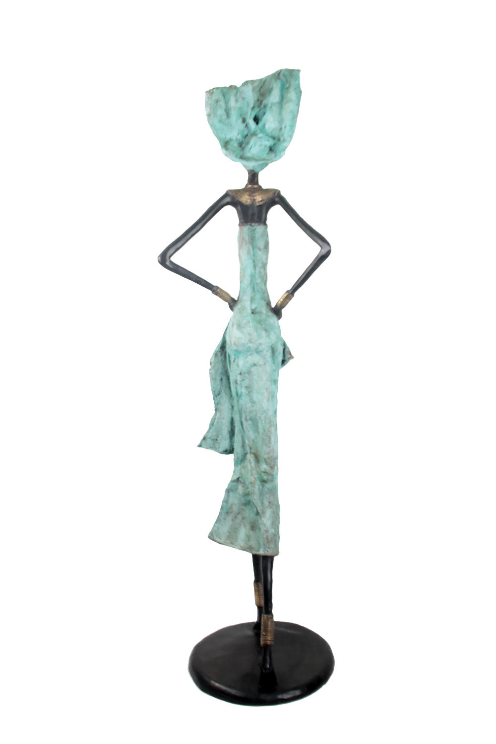 Bronze Issouf 110 cm turquoise n°2 Bronzes d'Afrique