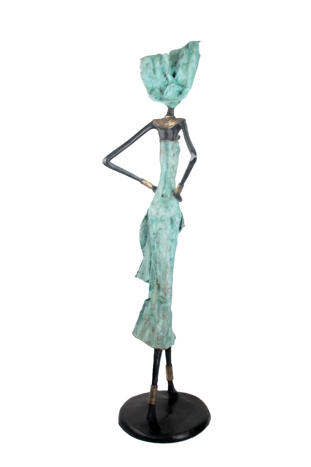 Bronze Issouf 110 cm turquoise n°2 Bronzes d'Afrique