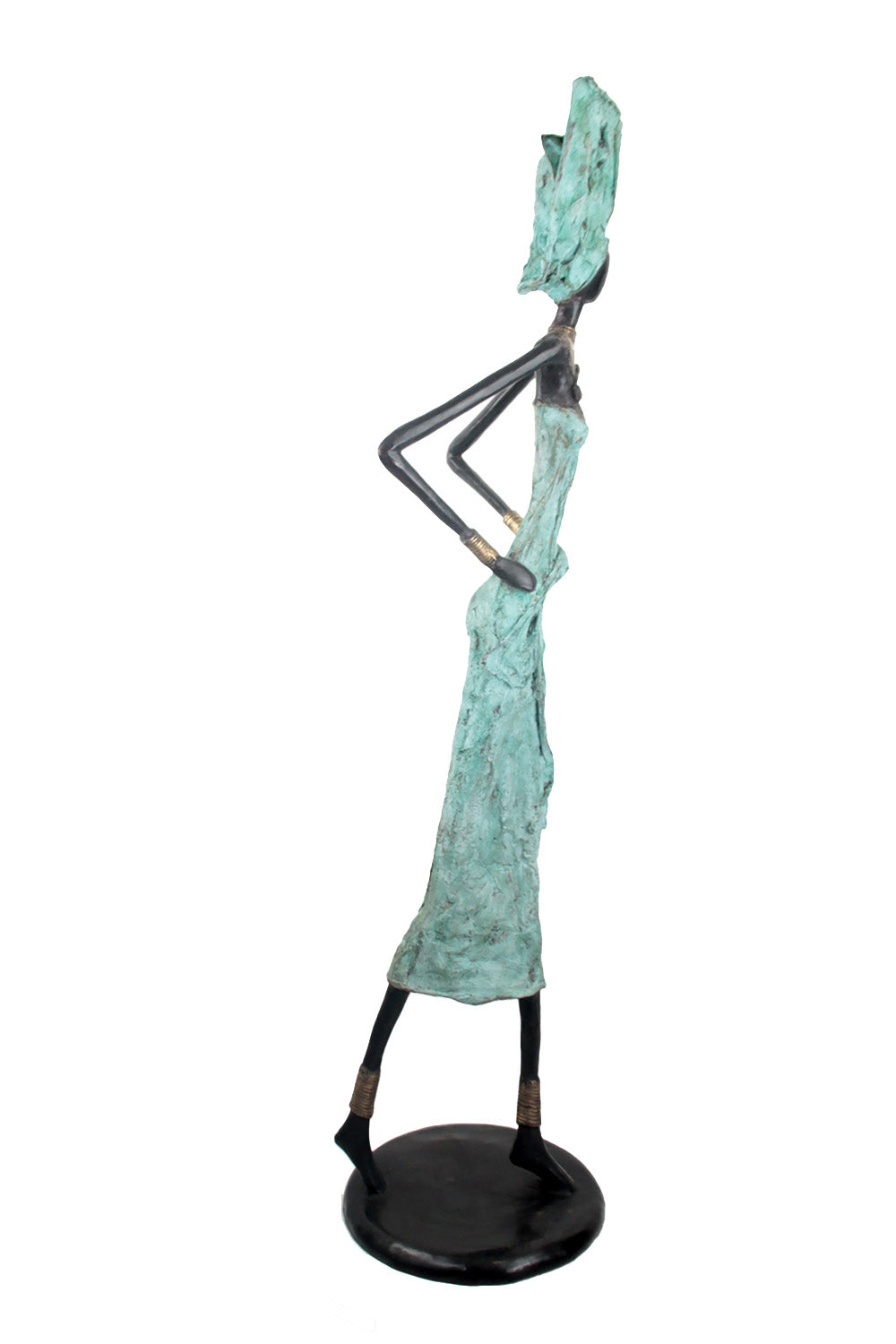 Bronze Issouf 110 cm turquoise n°2 Bronzes d'Afrique
