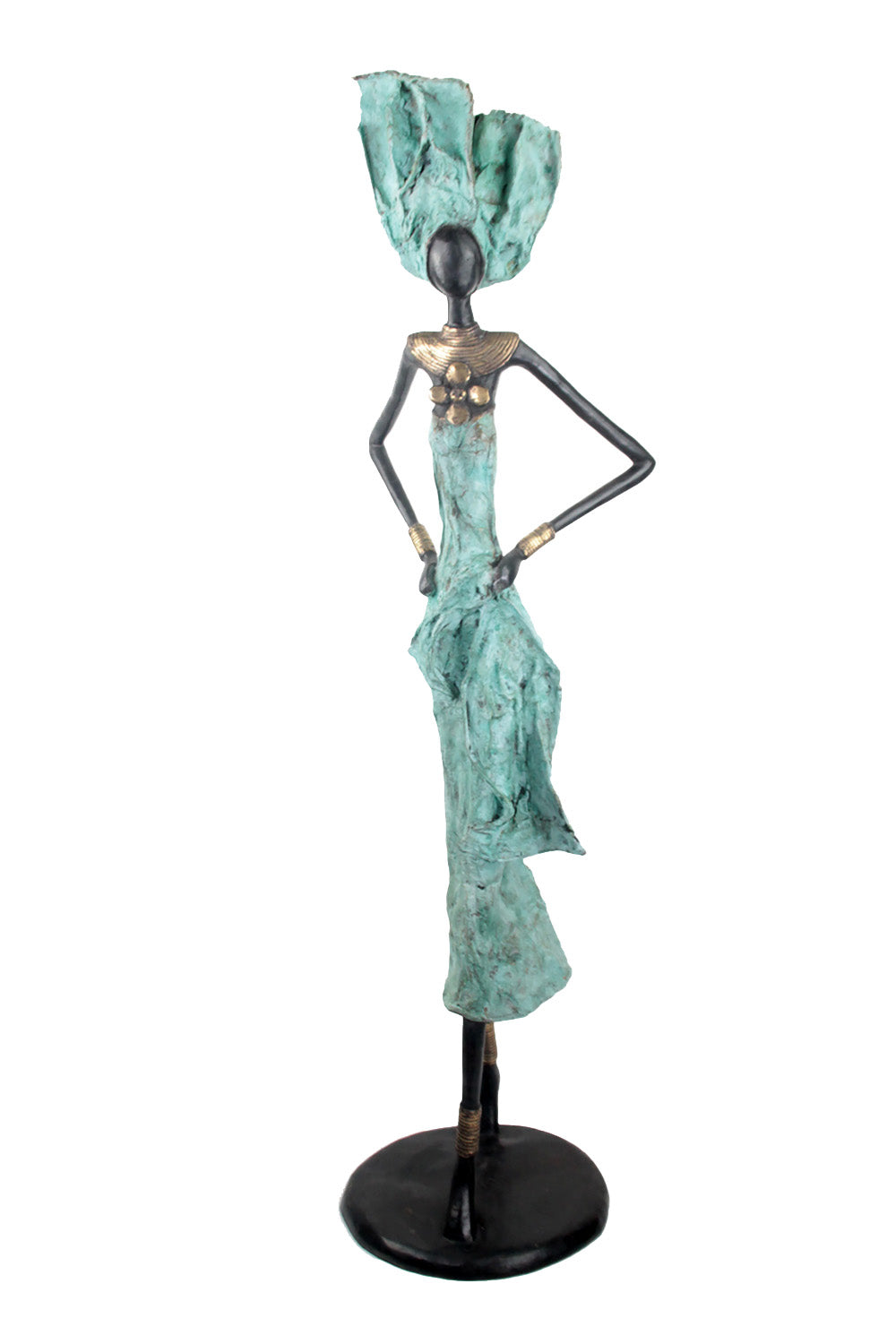 Bronze Issouf 110 cm turquoise n°2 Bronzes d'Afrique