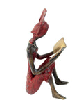 Bronze assis à poser 25 cm rouge n°11 Bronzes d'Afrique