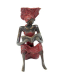 Bronze assis à poser 25 cm rouge n°11 Bronzes d'Afrique