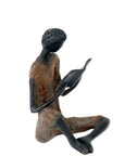 Bronze assis à poser 25 cm marron n°2 Bronzes d'Afrique