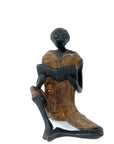 Bronze assis à poser 25 cm marron n°2 Bronzes d'Afrique