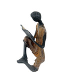 Bronze assis à poser 25 cm marron n°2 Bronzes d'Afrique