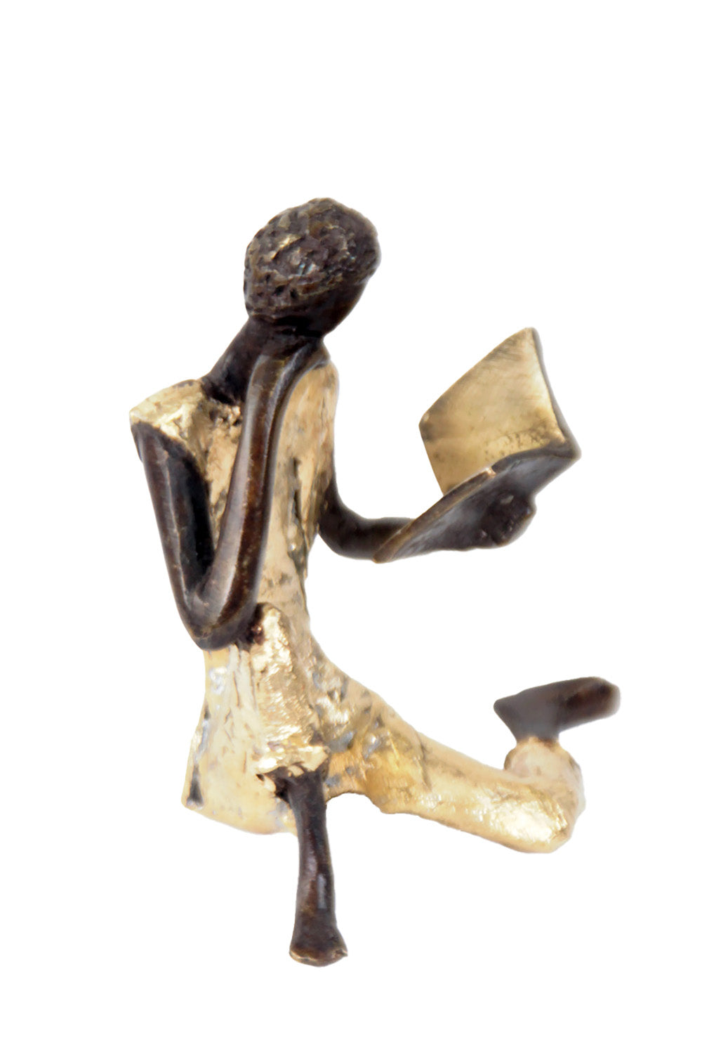 Bronze assis à poser 25 cm doré n°3 Bronzes d'Afrique