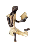 Bronze assis à poser 25 cm doré n°3 Bronzes d'Afrique