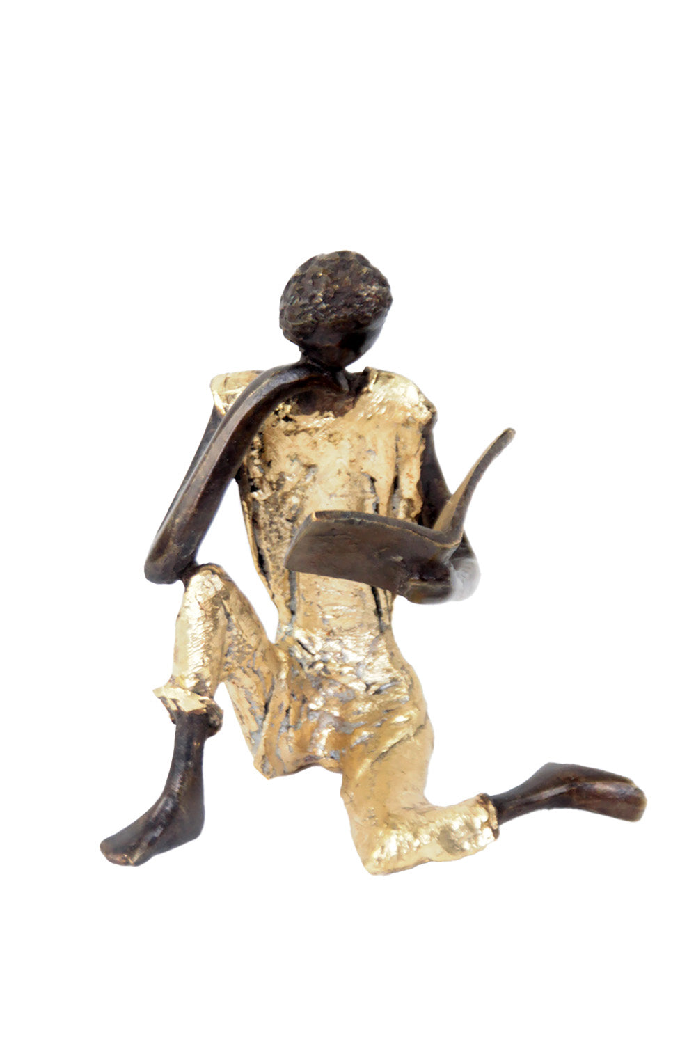 Bronze assis à poser 25 cm doré n°3 Bronzes d'Afrique