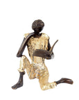 Bronze assis à poser 25 cm doré n°3 Bronzes d'Afrique
