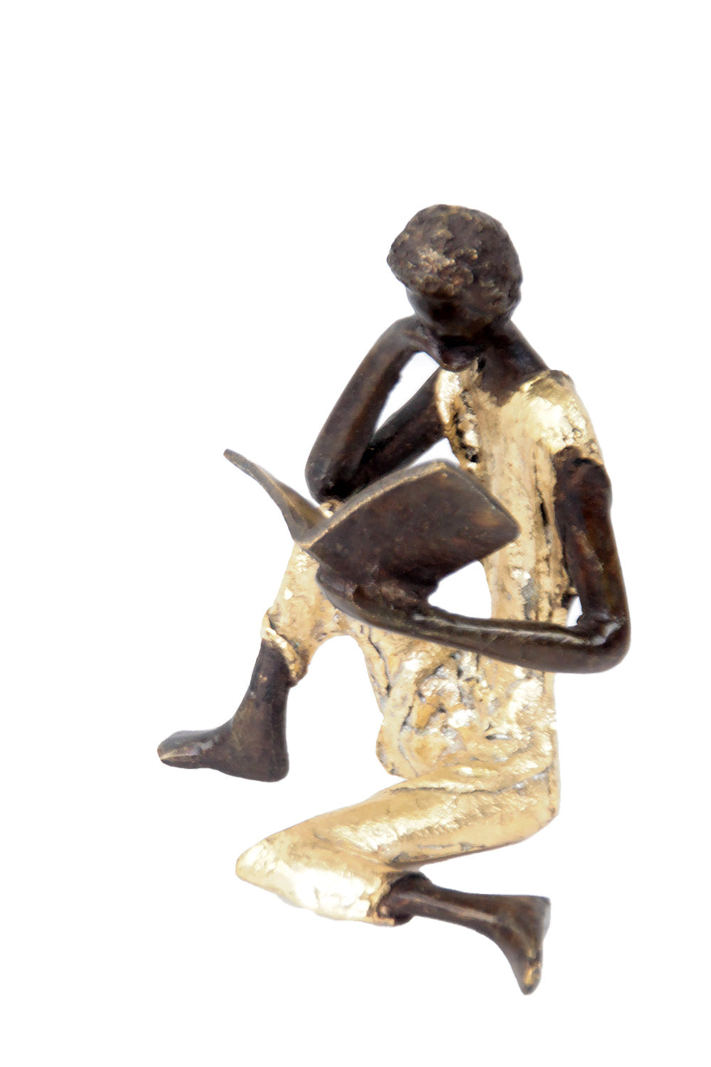 Bronze assis à poser 25 cm doré n°3 Bronzes d'Afrique