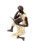 Bronze assis à poser 25 cm doré n°3 Bronzes d'Afrique