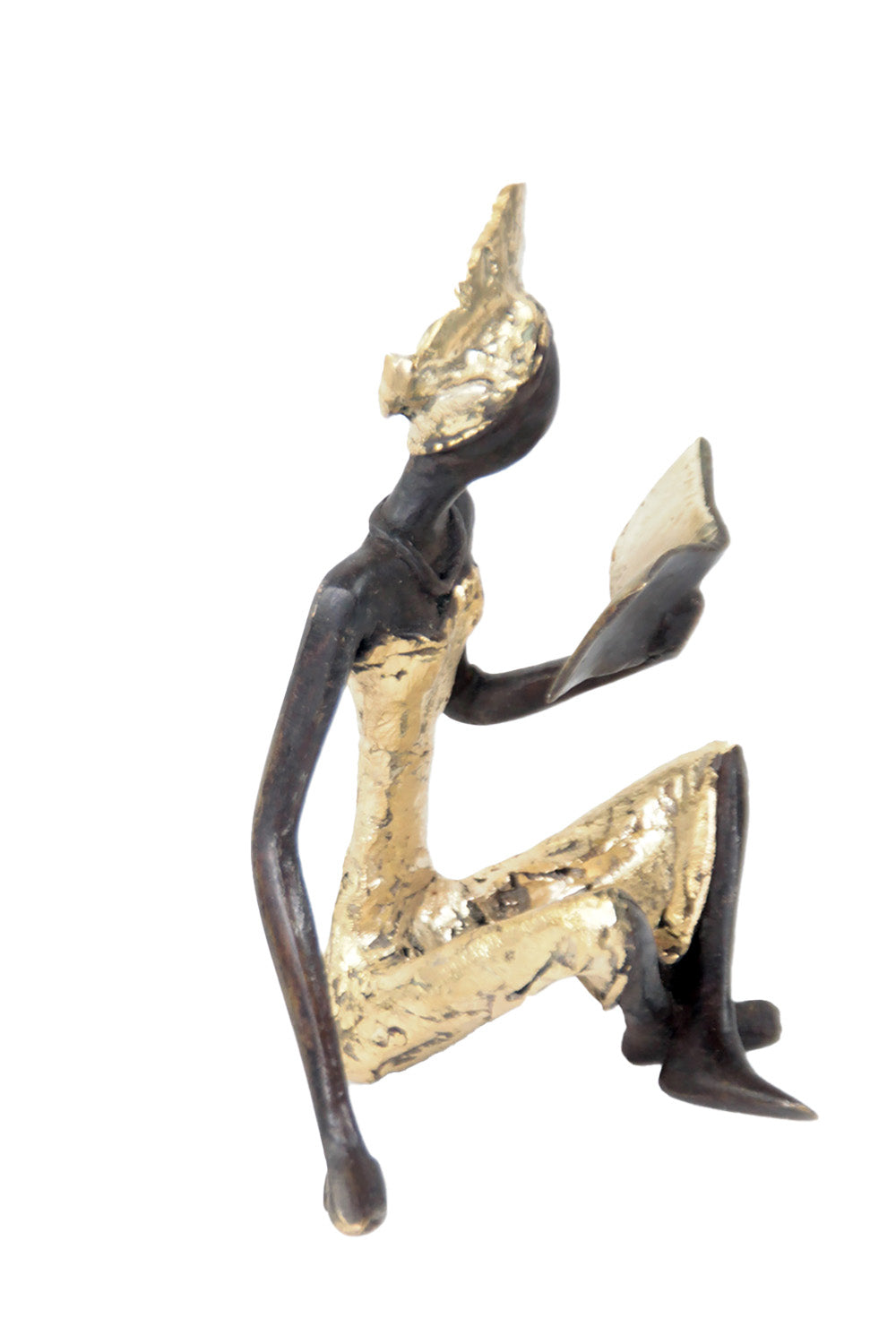Bronze assis à poser 25 cm doré n°4 Bronzes d'Afrique