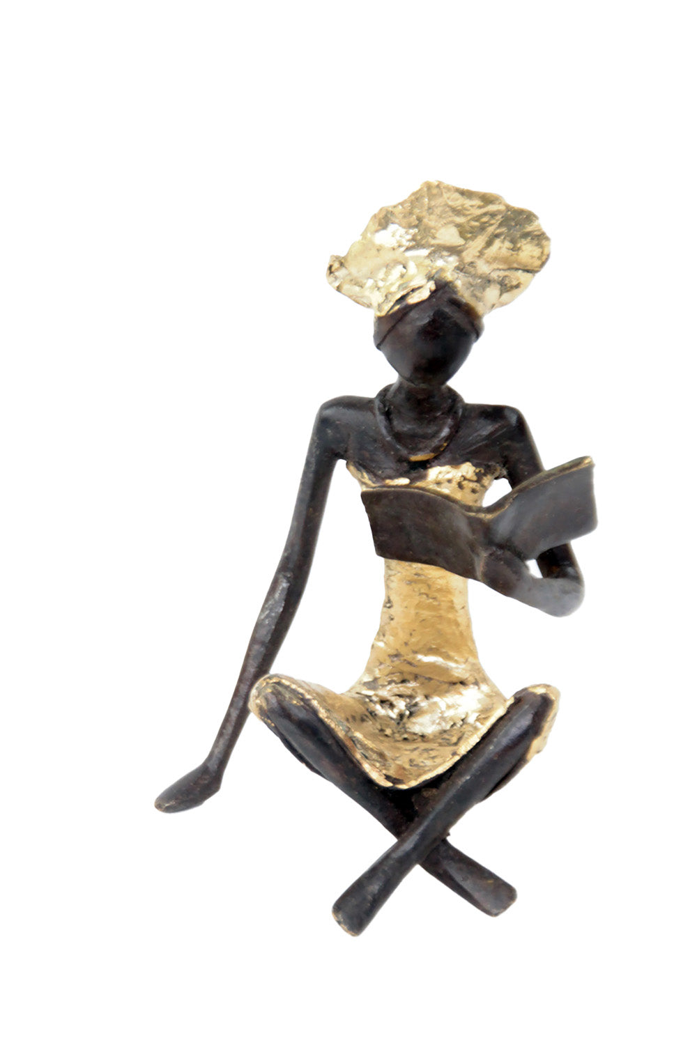 Bronze assis à poser 25 cm doré n°4 Bronzes d'Afrique