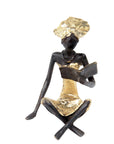 Bronze assis à poser 25 cm doré n°4 Bronzes d'Afrique