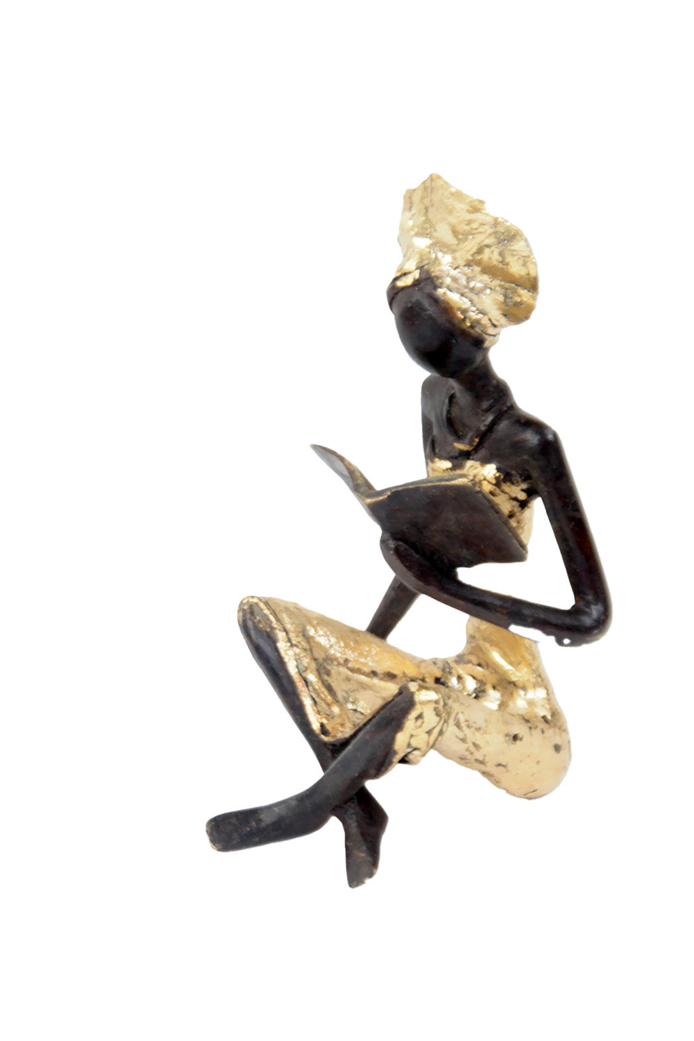 Bronze assis à poser 25 cm doré n°4 Bronzes d'Afrique