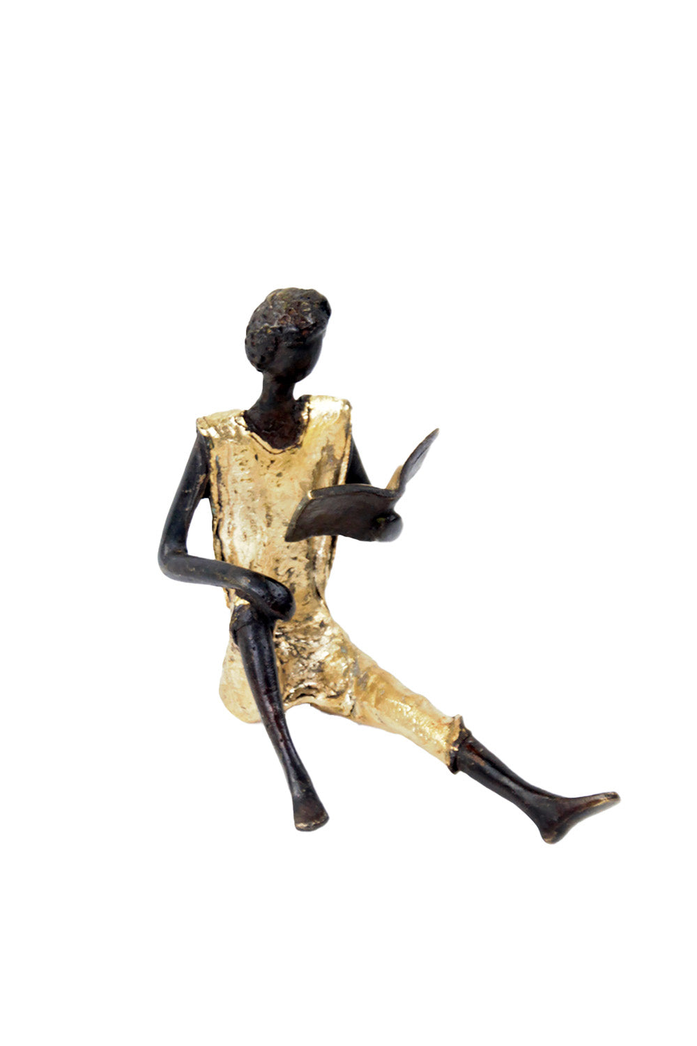 Bronze assis à poser 25 cm doré n°5 Bronzes d'Afrique