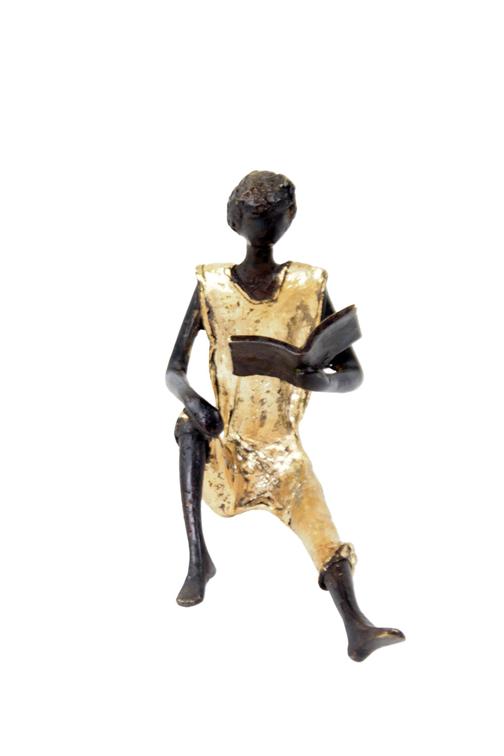 Bronze assis à poser 25 cm doré n°5 Bronzes d'Afrique