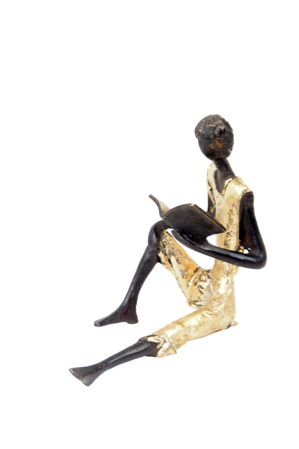 Bronze assis à poser 25 cm doré n°5 Bronzes d'Afrique
