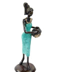 Bronze Ibrahim Dermé 25 cm turquoise n°1 Bronzes d'Afrique