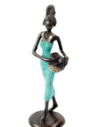 Bronze Ibrahim Dermé 25 cm turquoise n°1 Bronzes d'Afrique