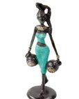 Bronze Ibrahim Dermé 25 cm turquoise n°2 Bronzes d'Afrique