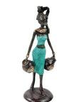 Bronze Ibrahim Dermé 25 cm turquoise n°2 Bronzes d'Afrique