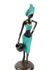 Bronze Ibrahim Dermé 25 cm turquoise n°3 Bronzes d'Afrique
