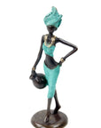 Bronze Ibrahim Dermé 25 cm turquoise n°3 Bronzes d'Afrique