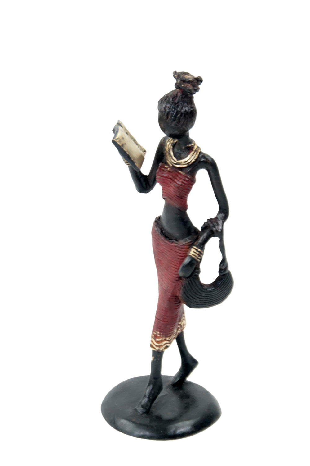 Bronze Ibrahim Dermé 25 cm rouge n°1 Bronzes d'Afrique