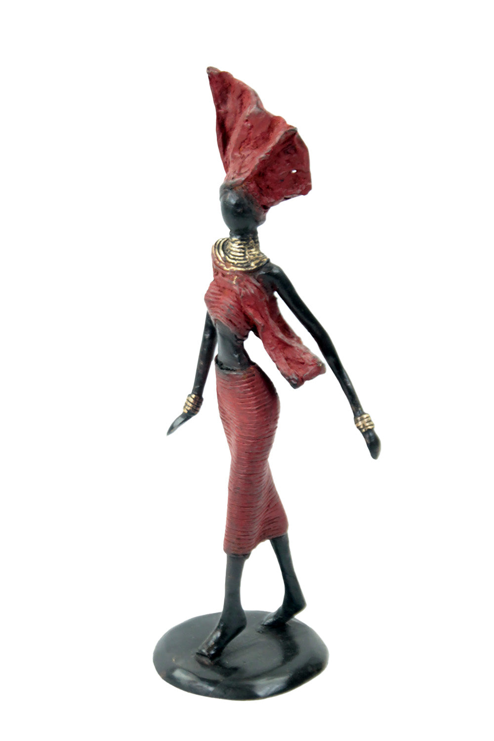 Bronze Ibrahim Dermé 25 cm rouge n°2 Bronzes d'Afrique