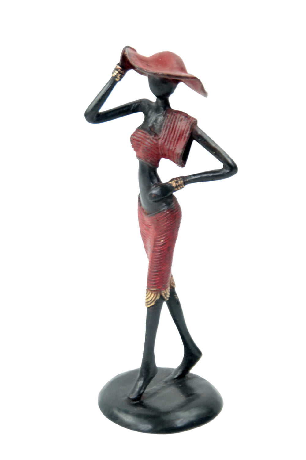 Bronze Ibrahim Dermé 25 cm rouge n°3 Bronzes d'Afrique