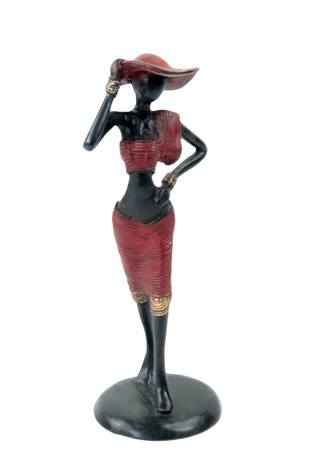 Bronze Ibrahim Dermé 25 cm rouge n°3 Bronzes d'Afrique