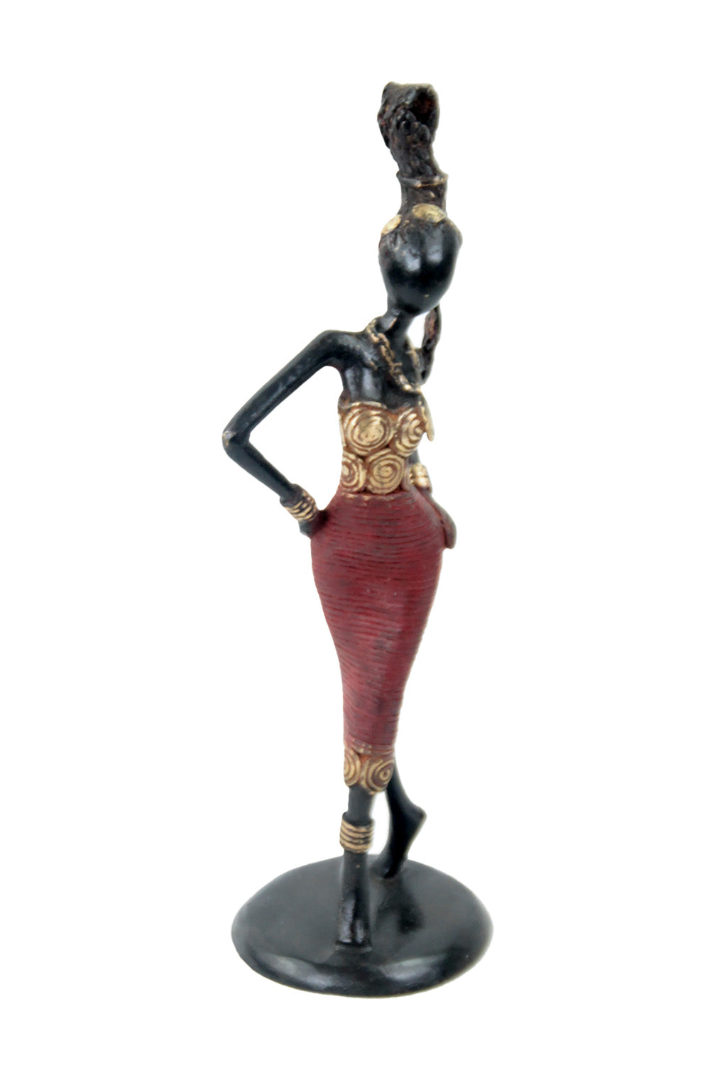 Bronze Ibrahim Dermé 25 cm rouge n°4 Bronzes d'Afrique
