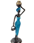 Bronze Ibrahim Dermé 25 cm bleu n°1 Bronzes d'Afrique