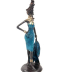 Bronze Ibrahim Dermé 25 cm bleu n°2 Bronzes d'Afrique