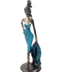 Bronze Ibrahim Dermé 25 cm bleu n°2 Bronzes d'Afrique