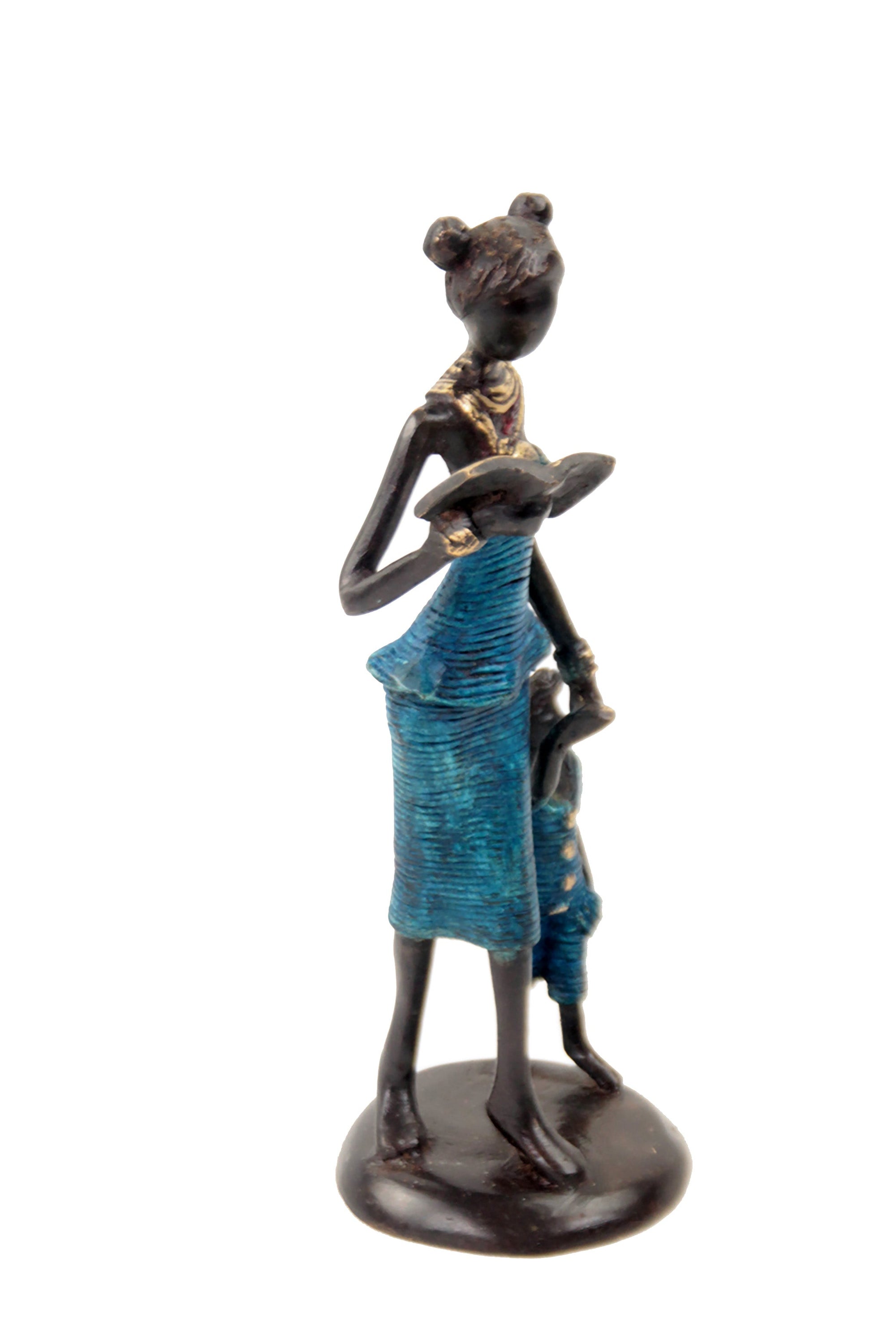 Bronze Ibrahim Dermé 25 cm bleu n°4 Bronzes d'Afrique