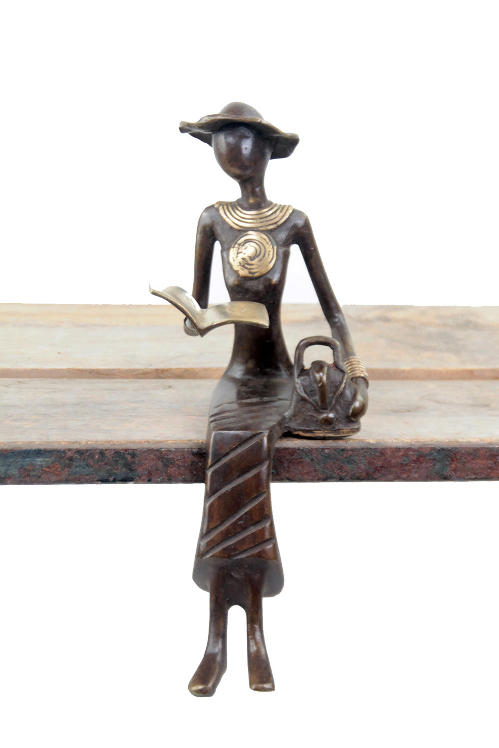 Bronze Moma assis 25 cm marron n°6 Bronzes d'Afrique