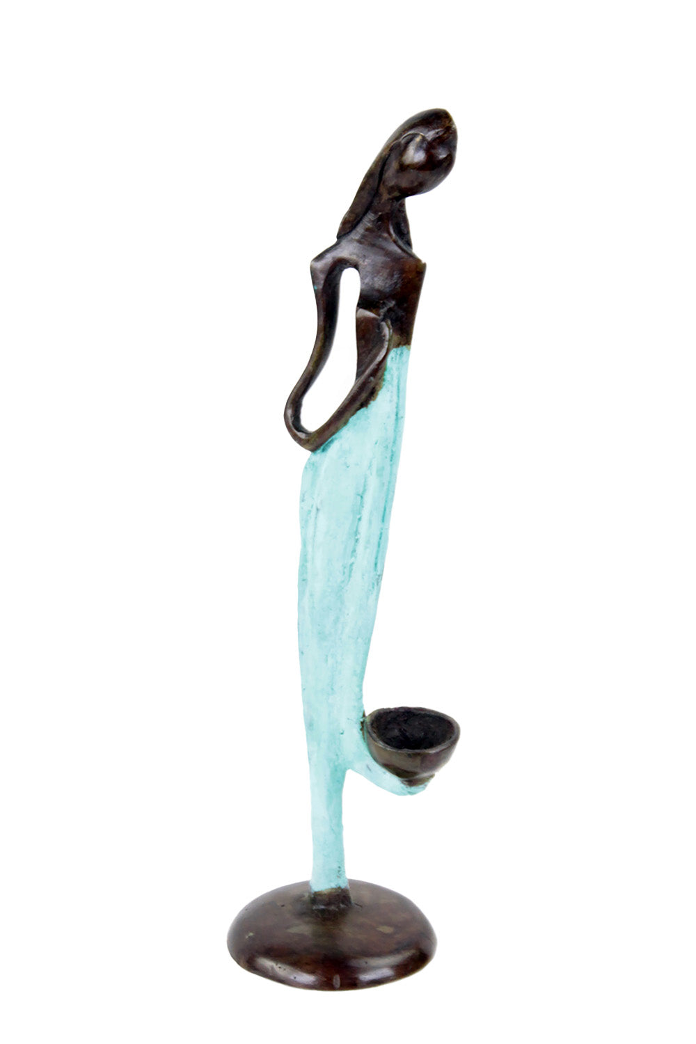 Bronze d'Abdoulaye 25cm turquoise n°6 Bronzes d'Afrique