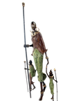 Famille Massaï 50 cm marron & verte n°1 Bronzes d'Afrique