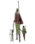 Famille Massaï 50 cm marron & verte n°1 Bronzes d'Afrique